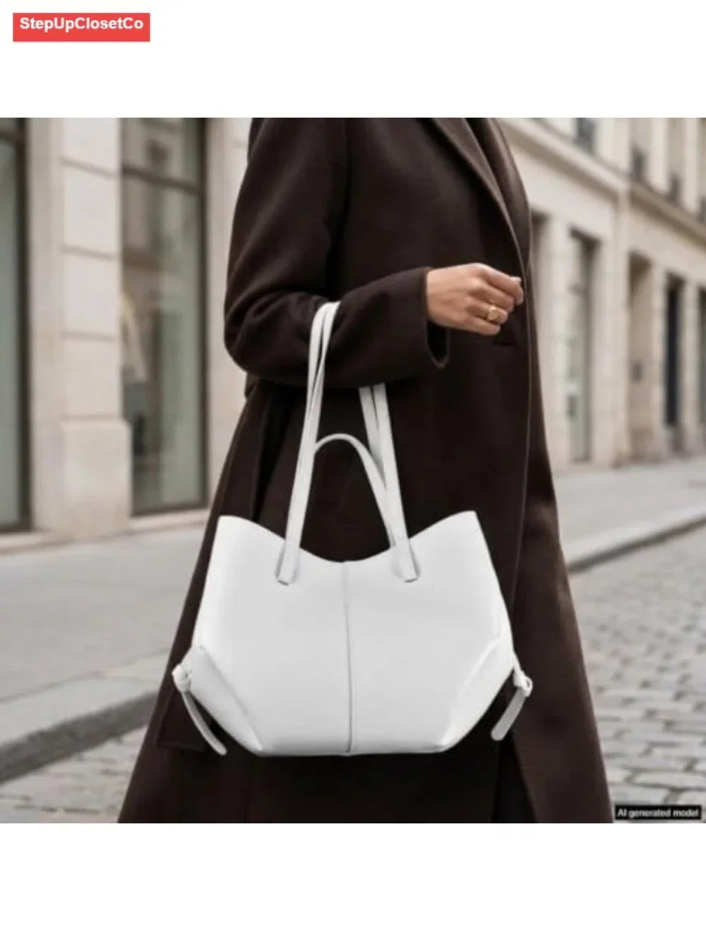 Genuine Italian Leather Tote Bag for Women Shoulder Handbag Structured